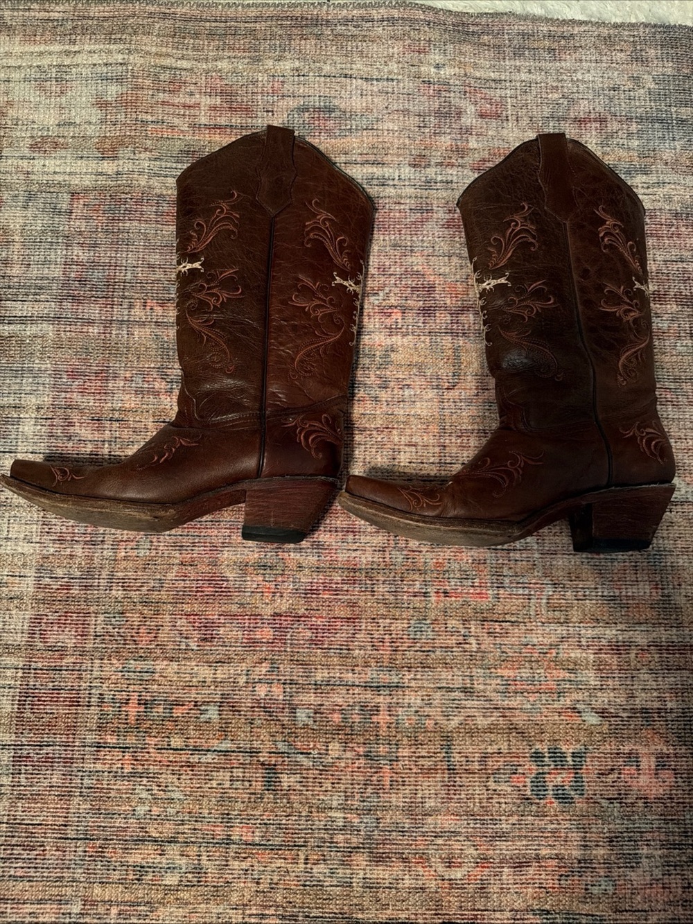 Circle G Women's Embroidered Leather Western Boots Sz 8 - Picture 4 of 8